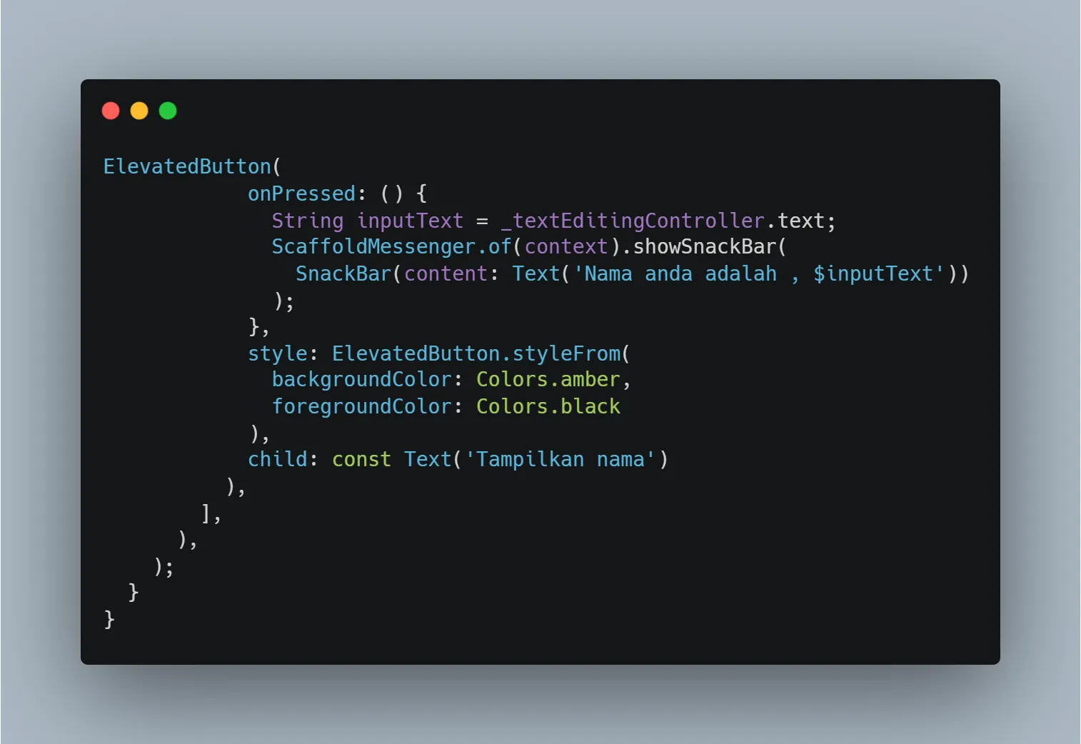 Screenshot ElevatedButton