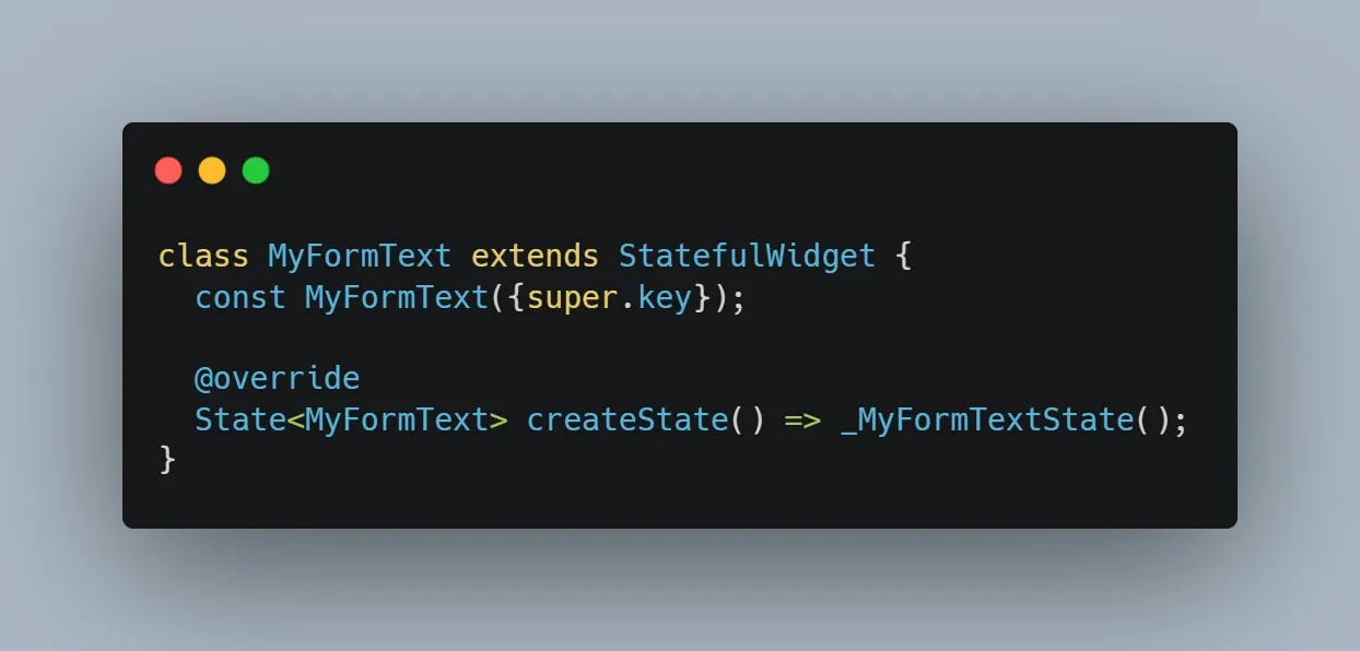 Screenshot MyFormText class