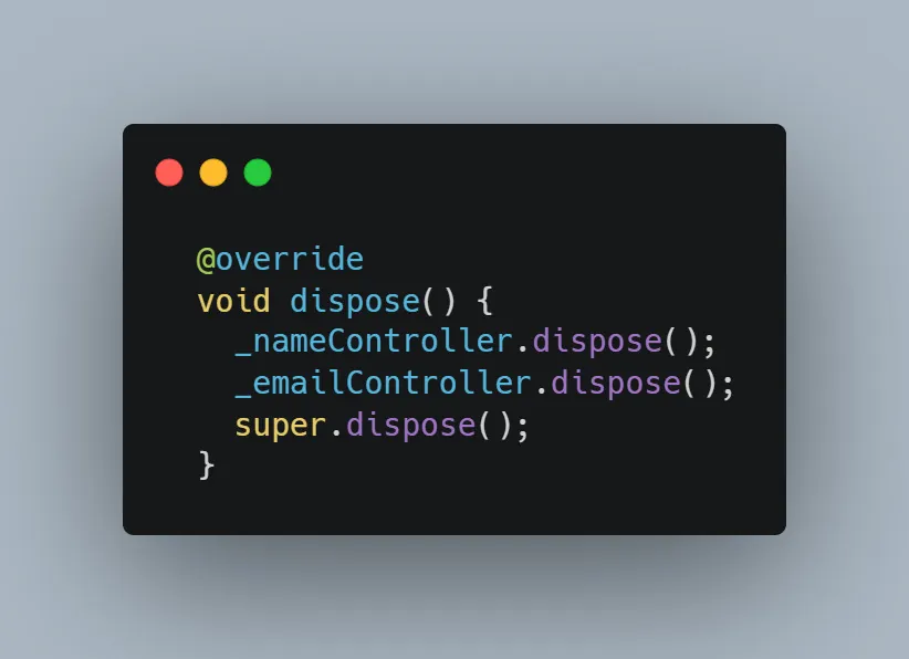 Screenshot dispose() method