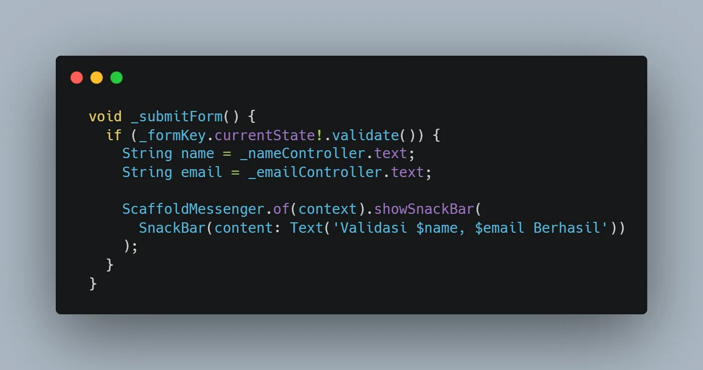 Screenshot _submitForm() method