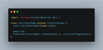 Screenshot CalculatorPage class