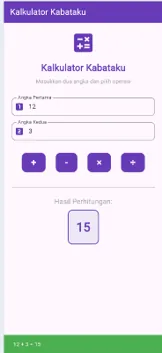 Screenshot Hasil running Calculator