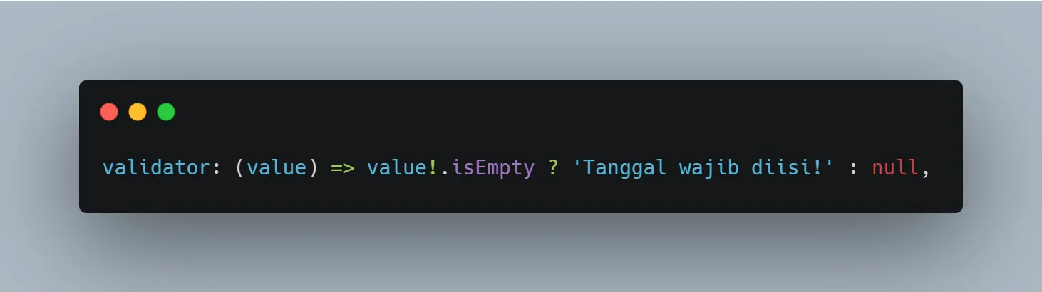 Validasi input tanggal