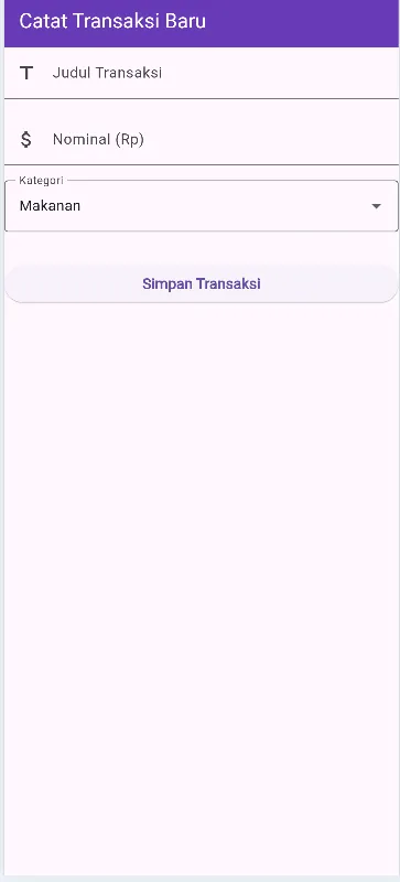 Tampilan aplikasi Expense Tracker