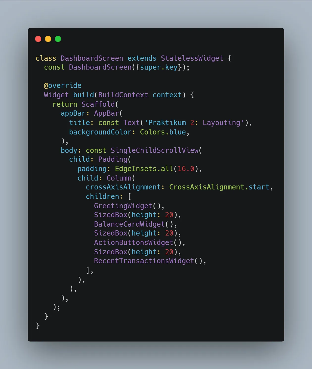 Screenshot DashboardScreen