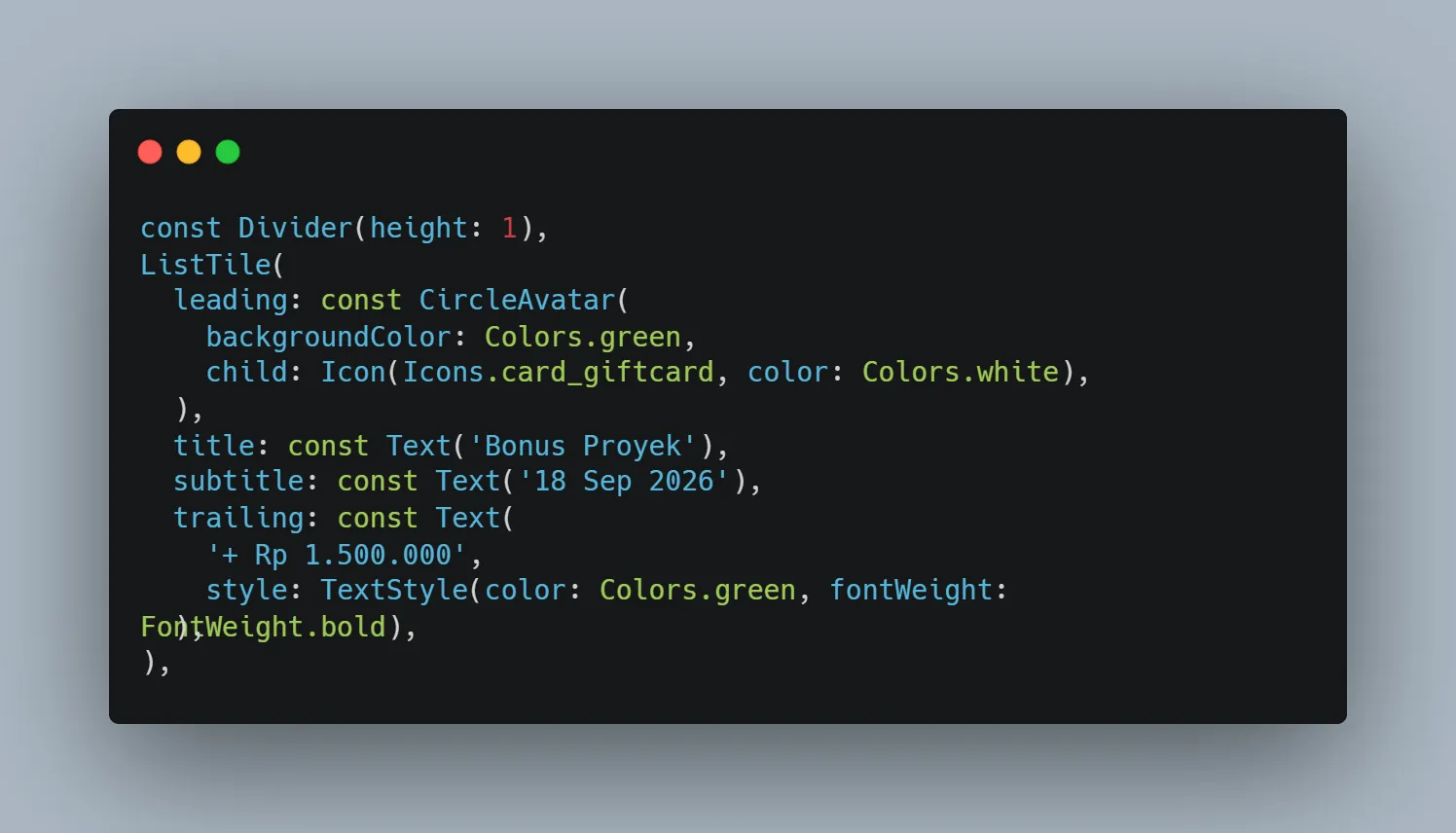 Screenshot Bonus Proyek
