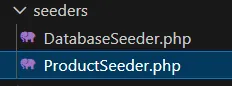 File ProductSeeder php pada folder seeders